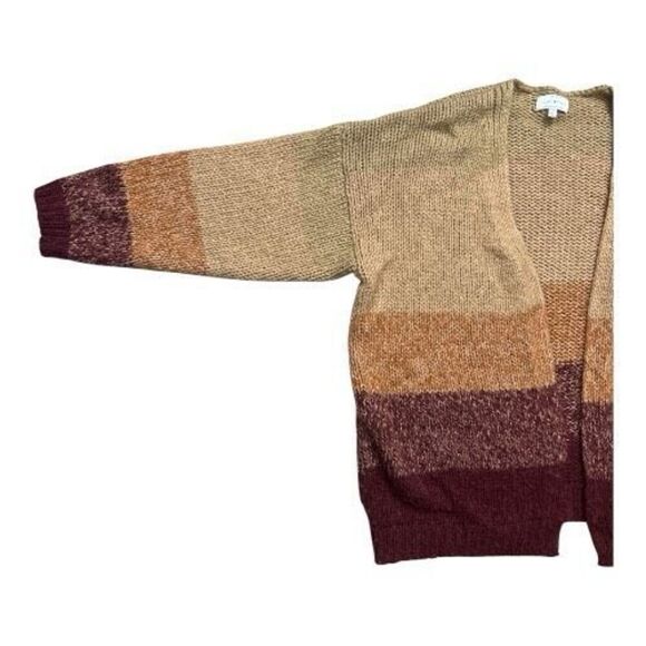 Lucky Brand Brown Ombre Dye Oversize Open Cardigan In Rust Wool Blend Size M - Picture 4 of 15